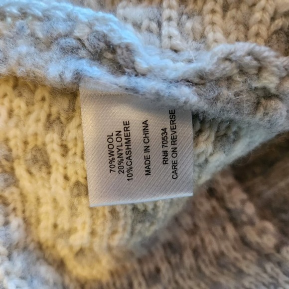 Orvis XL Light Grey Wool-blend cowlneck sweater - Picture 6 of 6